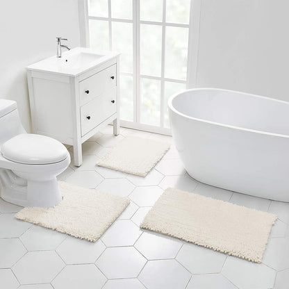 Walensee Bathroom Rug Non Slip Bath Mat (24x17 Inch Blush) Water Absorbent Super Soft Shaggy Chenille Machine Washable Dry Extra Thick Perfect Absorbant Best Small Plush Carpet for Shower Floor