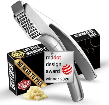 Gourmet Easy Lifetime Replace Garlic Press, No Need to Peel, Fine & Coarse