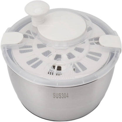 Vomeko Stainless Steel Salad Spinner, Large Salad Spinner Vegetable Washer,Multifunctional Large Capacity Lettuce Spinner, Fruit Washer Drain Basket