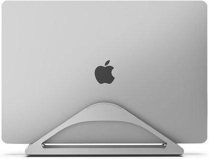 HumanCentric Vertical Laptop Stand for Desk – Automatic Adjustable Upright Laptop Dock, Space Gray Aluminum Holder