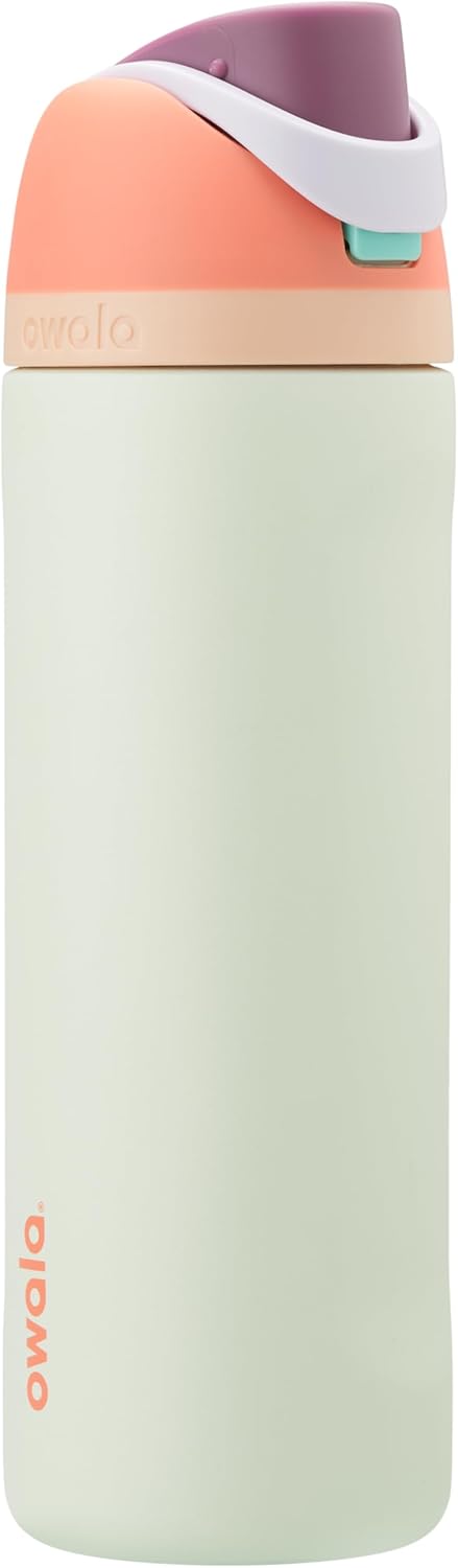 Owala FreeSip Insulated Stainless Steel Water Bottle with Straw for Sports and Travel, BPA-Free, 24-oz, Very, Very Dark
