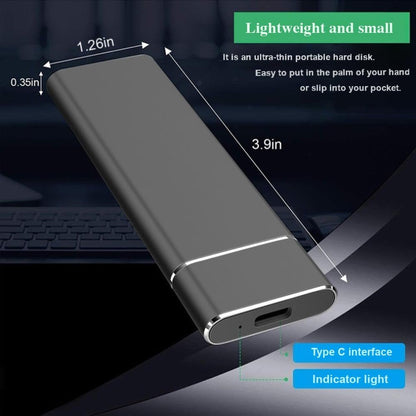 External Hard Drive 2TB USB 3.0,Portable HDD Ultra Slim Storage Type C Compatible with PC/Laptop/Mac os