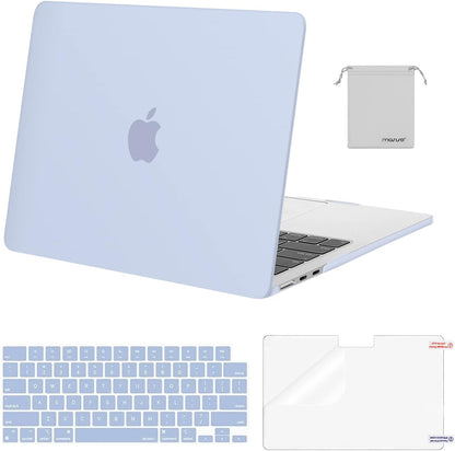 MOSISO Compatible with MacBook Air 13 inch Case 2025 2024 2023 2022 M4 A3240 M3 A3113 M2 A2681, Plastic Hard Shell&Keyboard Cover&Screen Film&Pouch for MacBook Air 13.6 inch Case, Crystal Clear