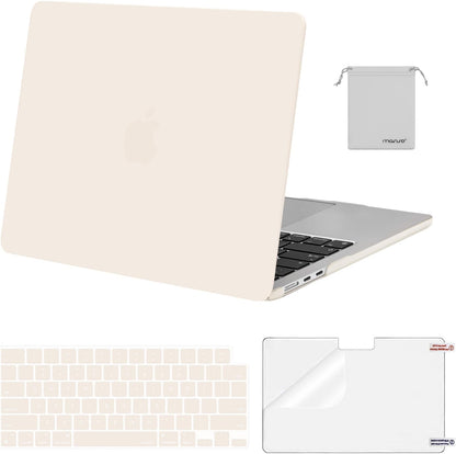MOSISO Compatible with MacBook Air 13 inch Case 2025 2024 2023 2022 M4 A3240 M3 A3113 M2 A2681, Plastic Hard Shell&Keyboard Cover&Screen Film&Pouch for MacBook Air 13.6 inch Case, Crystal Clear