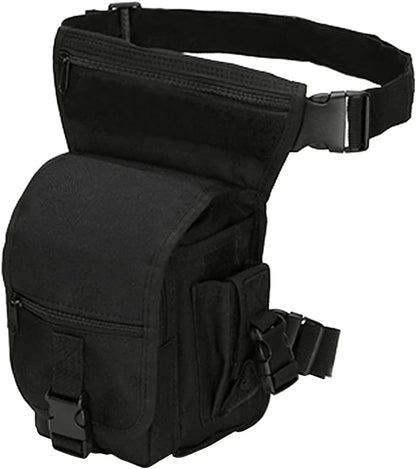 Motorcycle Drop Leg Bag Nylon Waist Pack for Men Women Travel Hiking Tactical Cycling Bike Ride Riding Crossbody Shoulder Fanny Pouch