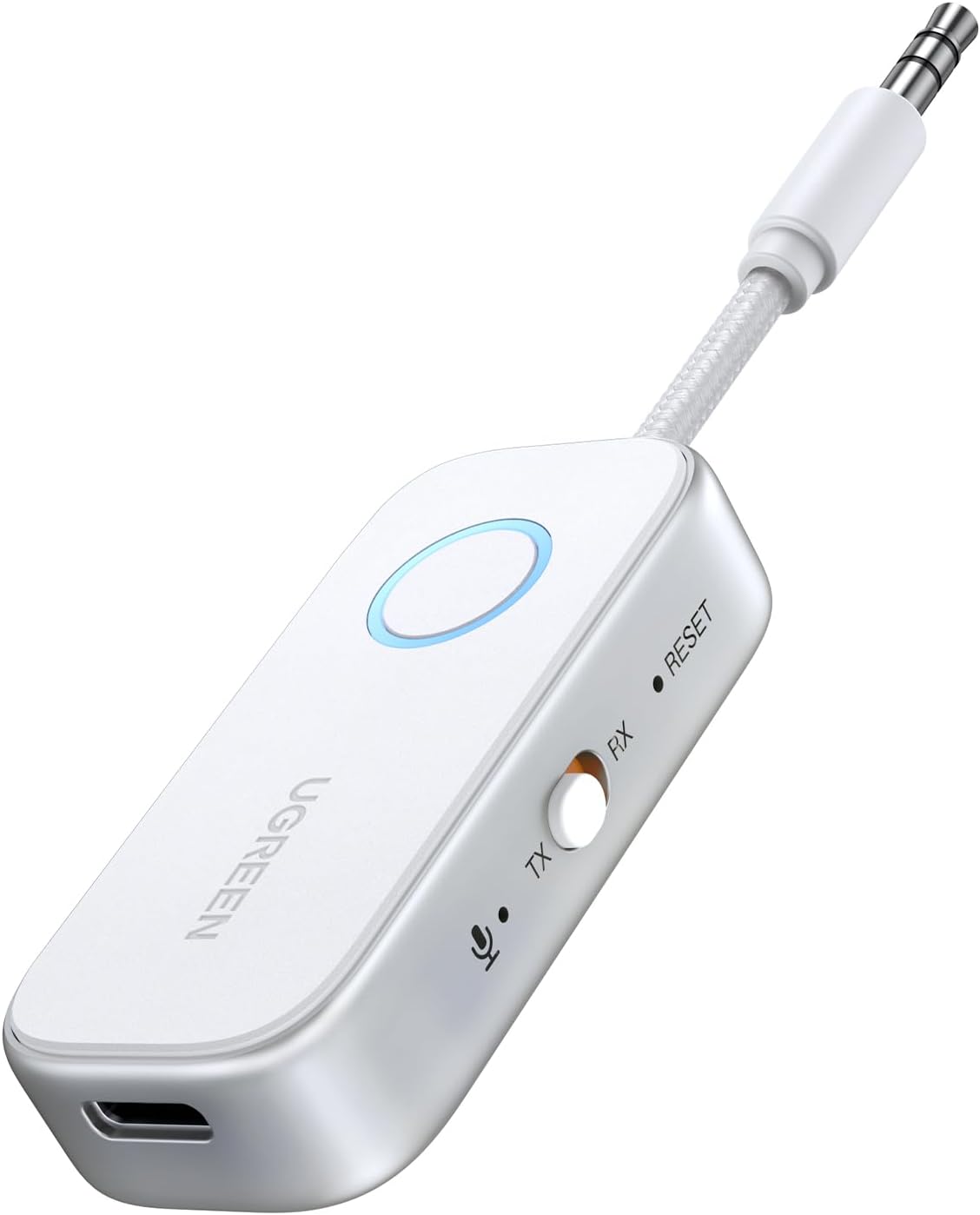 UGREEN 2 in 1 Bluetooth Transmitter and Receiver for Airplane Bleutooth 5.4 Audio Adapter with 3.5mm Aux Jack Compatible with Car, TV, Stereo System, Bluetooth Audio Splitter for Airpods Headphones