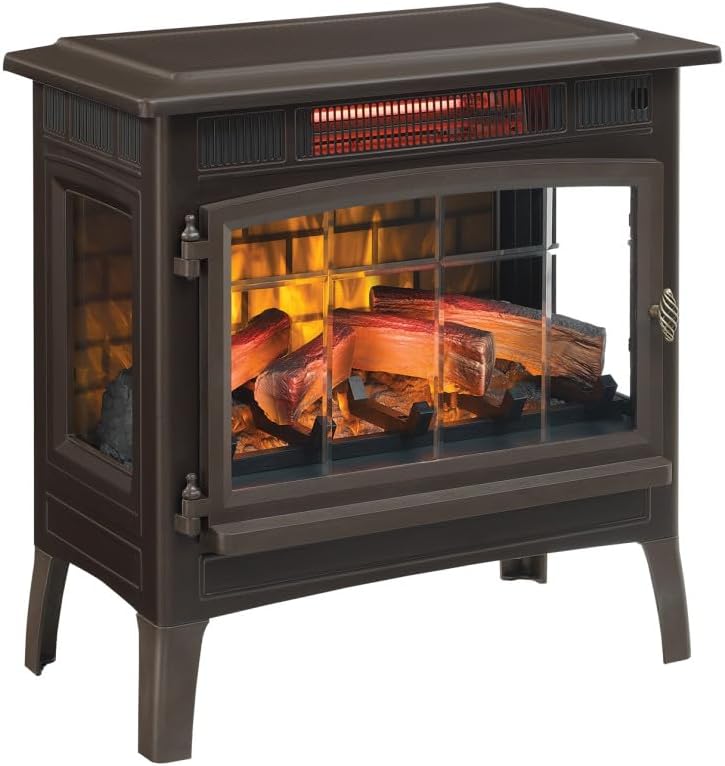 Duraflame Electric Infrared Quartz Fireplace Stove with 3D Flame Effect, Bronze