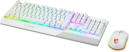 MSI Vigor Backlit RGB Dedicated Hotkeys Anti-Ghosting Mechanical Feel Gaming Keyboard & Gaming Mouse Combo (Vigor GK30 Combo White US)