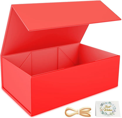 Black Gift Box, 9.5x6x3 Inch Gift boxes for Presents with Lids Magnetic Closure Rectangle Collapsible for Groomsman Proposal Box, Wedding, Christmas, Halloween, Birthday Gifts Packging