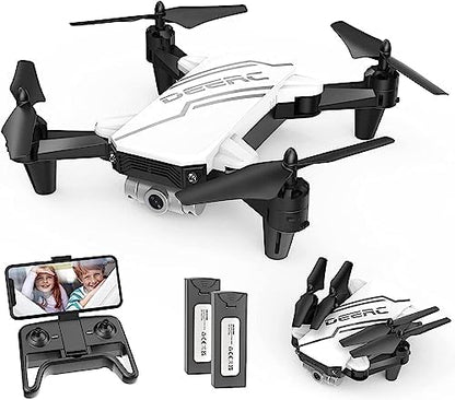 DEERC D20 Mini Drone Foldable for Kids with 720P HD FPV Camera Remote Control Toys Gifts for Boys Girls with Tap Fly,Auto Hover,Voice/Gesture Control,Speed Adjustment,2 Batteries,3D Flip