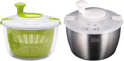 XUSIJAKQ1 Salad Collapsible Easy Storage and Convenient Stainless Steel Salad Spinners Salad Spinners Collapsible, Stainless Steel - PuriLite