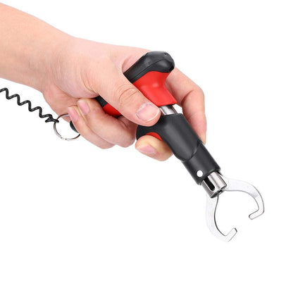 Stainless Steel Fish Lip Grabber with Digital Weighing Scale Fishing Men Fishing Accessory