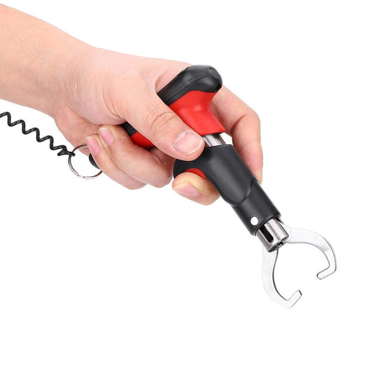 Stainless Steel Fish Lip Grabber with Digital Weighing Scale Fishing Men Fishing Accessory