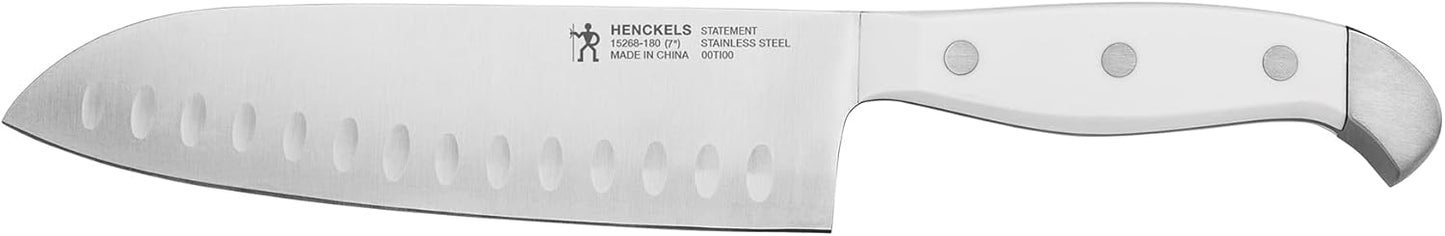 HENCKELS Statement 15Piece White-Handled Knife Block Set with Shears, Sharpening Steel - Dishwasher Safe, Ergonomic Handle
