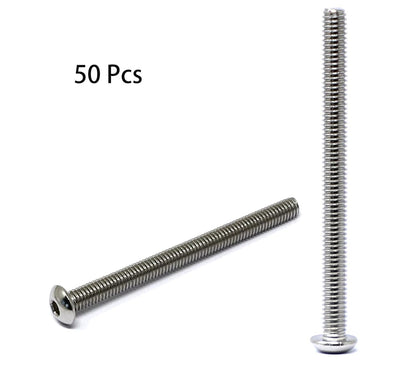 iexcell 50 Pcs M6 x 20mm Thread Pitch 1 mm Stainless Steel 304 Hex Socket Button Head Cap Screws Bolts Kit