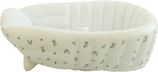 Baby Bath Tub, Inflatable Toddler Wash Tub Bath Seat With Pump | Adjustable Bathing Support Seat, Foldable Sitting Shower Bathtub For Camping Beach Travel Outdoor