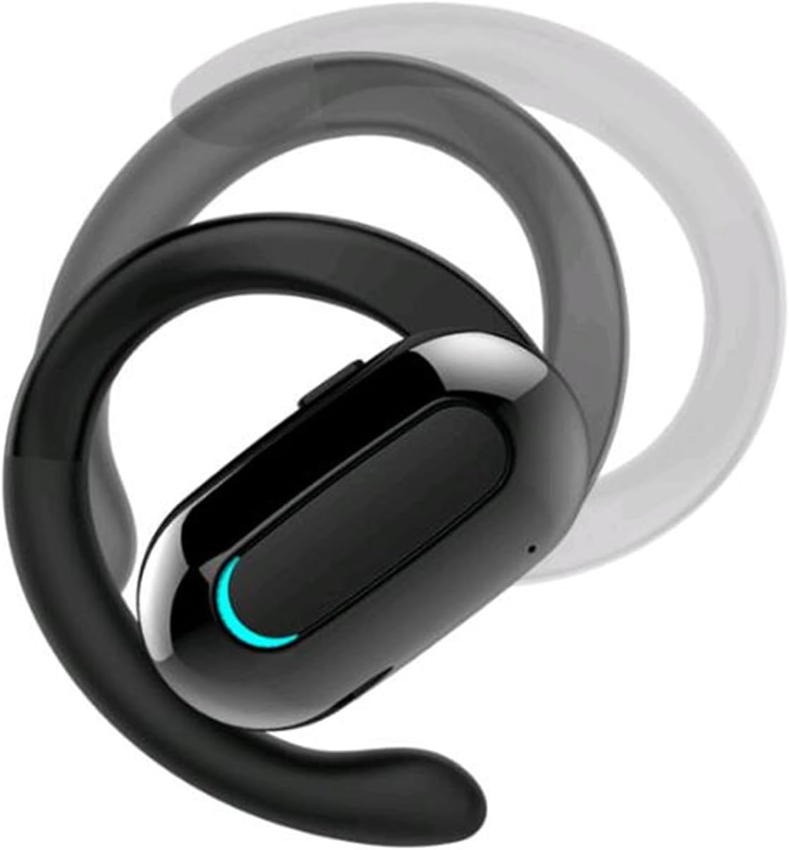 Open Ear Headphone,5.3 Bluetooth Headset for Cell Phones Wireless Earpiece Single Headset 15Hrs Talking with Noise Cancelling Mic Handsfree Earbud for iPhone Android Laptop Trucker Driver(Black)