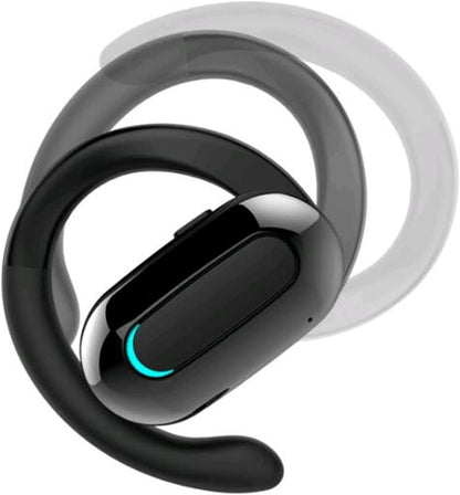 Open Ear Headphone,5.3 Bluetooth Headset for Cell Phones Wireless Earpiece Single Headset 15Hrs Talking with Noise Cancelling Mic Handsfree Earbud for iPhone Android Laptop Trucker Driver(Black)