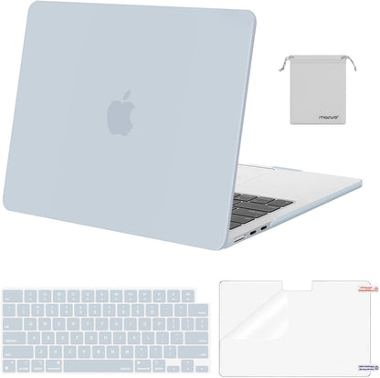MOSISO Compatible with MacBook Air 13 inch Case 2025 2024 2023 2022 M4 A3240 M3 A3113 M2 A2681, Plastic Hard Shell&Keyboard Cover&Screen Film&Pouch for MacBook Air 13.6 inch Case, Crystal Clear
