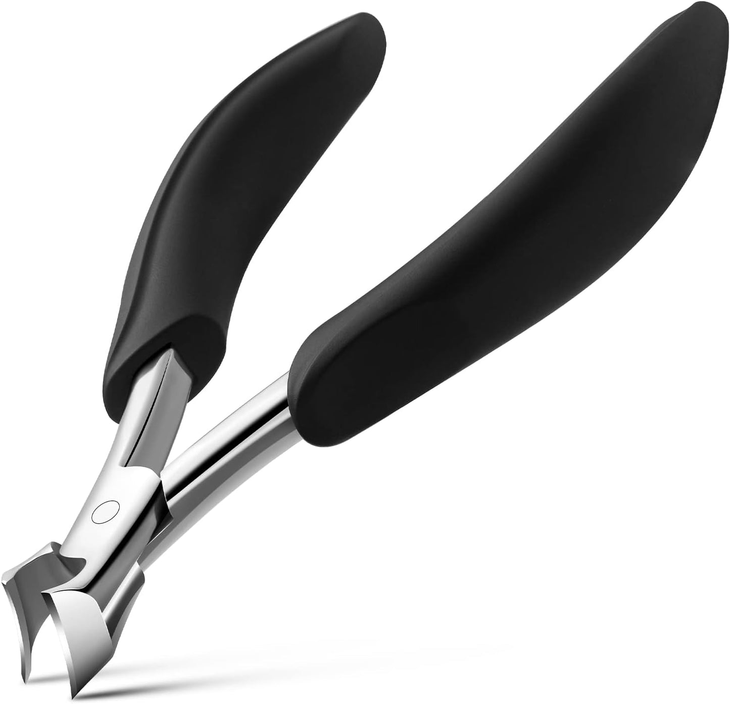 FVION Toenail Clippers for Ingrown Toenail Prevention, Straight Blade Podiatrist Nail Clippers for Thick Nails, Ergonomic Finger Nail Clippers for Adults, Seniors, Men and Women (Black)