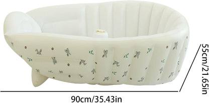 Baby Bath Tub, Inflatable Toddler Wash Tub Bath Seat With Pump | Adjustable Bathing Support Seat, Foldable Sitting Shower Bathtub For Camping Beach Travel Outdoor