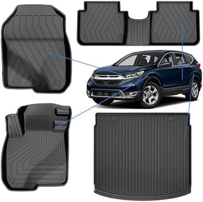 AOMSAZTO Floor Mats & Trunk Mat for 2024 2025 Chevy Equinox EV (Non Fuel),TPE All Weather Protection 2 Rows Car Floor Liners with Cargo Liner for Chevrolet Equinox EV (Non Fuel)