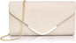 Larcenciel Clutch Purse for Women, Trendy Vegan Leather Envelope Evening Bags w/Chain, Wedding Cocktail Party Formal Handbags - PuriLite