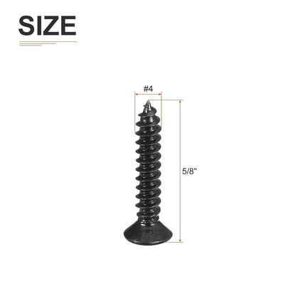 DTGN 100Pcs #6x1/2 Flat Head Wood Screws, 304 Stainless Steel Phillips Self Tapping Screws - Good for Woodworking, Furniture - Silver