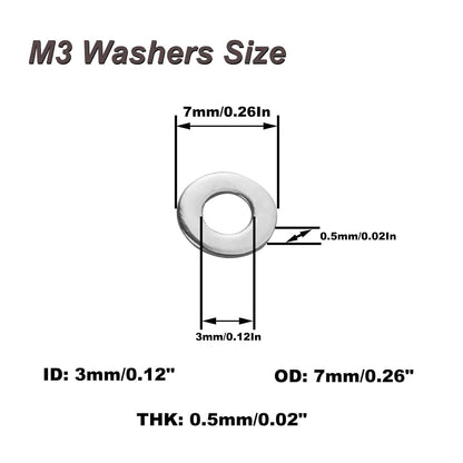 Fajoeda M6 Flat Washers 120Pcs M6 304 Stainless Steel Flat Washer for Bolts Screws, M6 x 12 mm x 1.5 mm