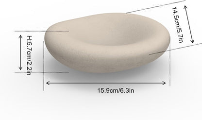 Handcrafted Concrete Cloud Bowl for Home Decor, Modern Decorative Key Tray and Jewelry Dish, Organic Asymmetrical Storage Bowl, Beige - PuriLite