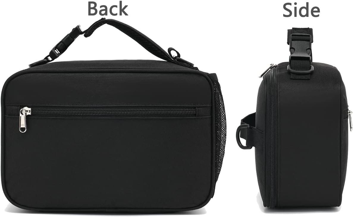 FlowFly Kids Lunch Box Insulated Soft Bag Mini Cooler Back to School Thermal Meal Tote Kit for Girls, Boys, Black