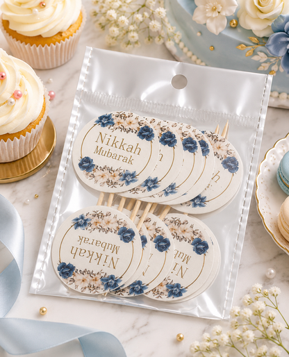 Qabool Hai & Nikah Mubarak Sweet Toppers | 10 PCS Pack | Wedding Cake Toppers | Nikah Decorations