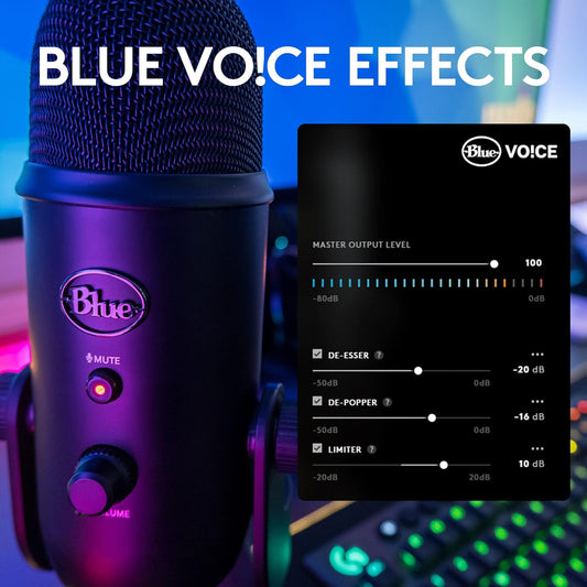 Logitech for Creators Blue Yeti Game Streaming Kit with Yeti USB Gaming Mic, Streaming, Twitch, Discord, Studio Quality Sound, Exclusive Streamlabs Themes, Custom Blue Pop Filter, PC/Mac/PS4/PS5 - PuriLite