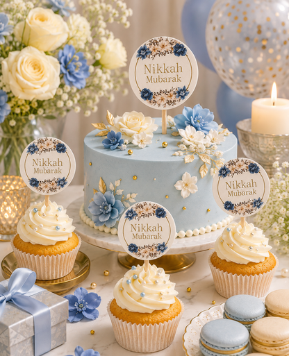 Qabool Hai & Nikah Mubarak Sweet Toppers | 10 PCS Pack | Wedding Cake Toppers | Nikah Decorations