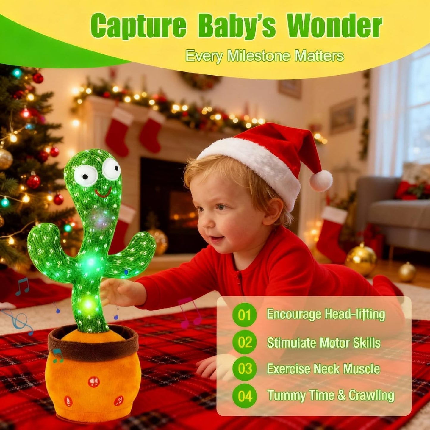 Ayeboovi Dancing Talking Cactus Toy for Kids – Mimicking Recording Cactus with 120 Songs, Glowing Dancing Plush, Educational & Fun Toddler Gift for Ages 3-6 - PuriLite