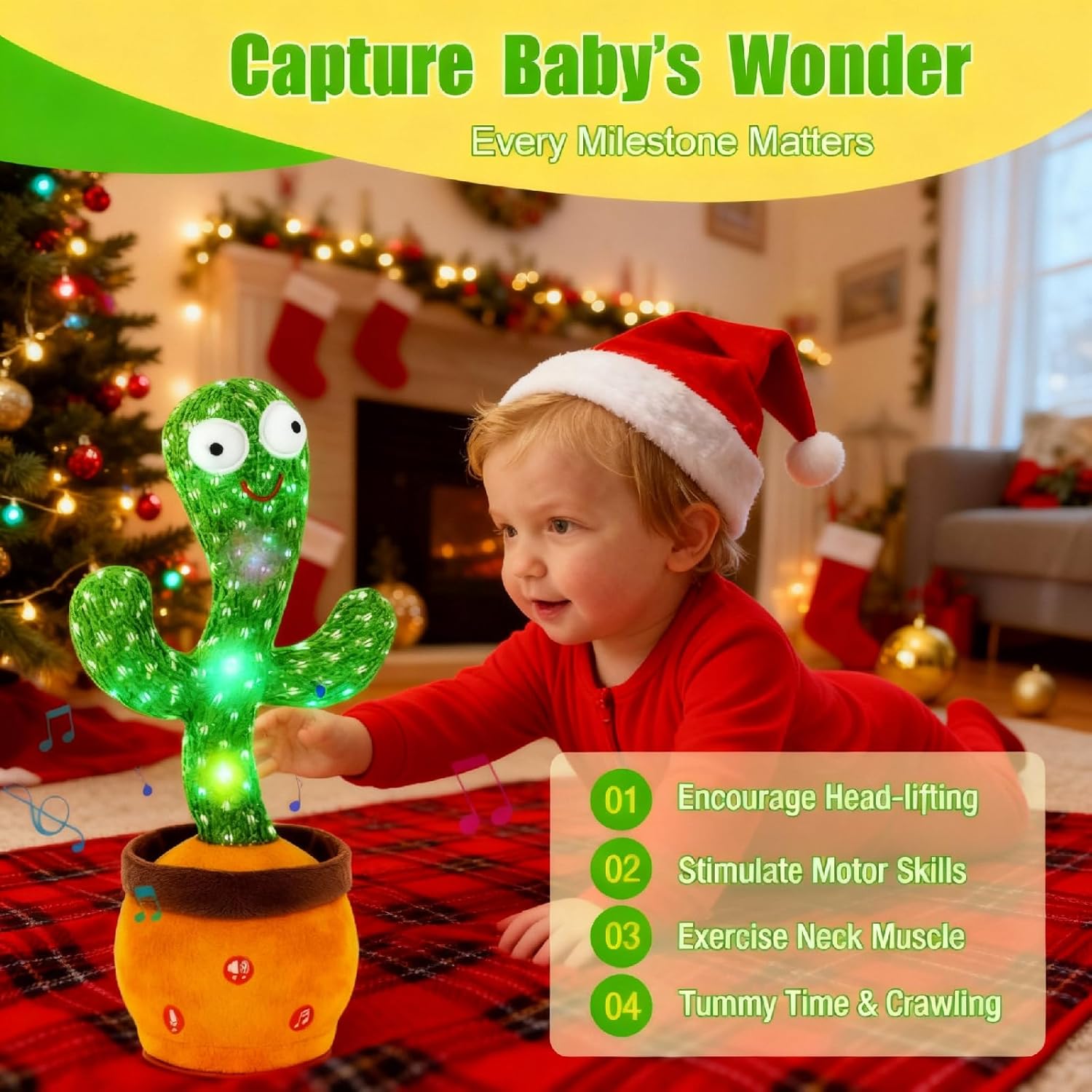 Ayeboovi Dancing Talking Cactus Toy for Kids – Mimicking Recording Cactus with 120 Songs, Glowing Dancing Plush, Educational & Fun Toddler Gift for Ages 3-6 - PuriLite
