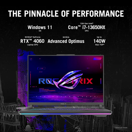 ASUS ROG Strix G16 Gaming Laptop, 165Hz Display, NVIDIA® GeForce RTX™ 4060, Intel Core i7-13650HX, 16GB DDR5, 1TB PCIe Gen4 SSD, Wi-Fi 6E, Windows 11, G614JV-AS74 - PuriLite