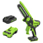 Greenworks 24V 6" Brushless Mini Chainsaw, Small Cordless Handheld Saw, 2.0Ah Battery and Charger Included