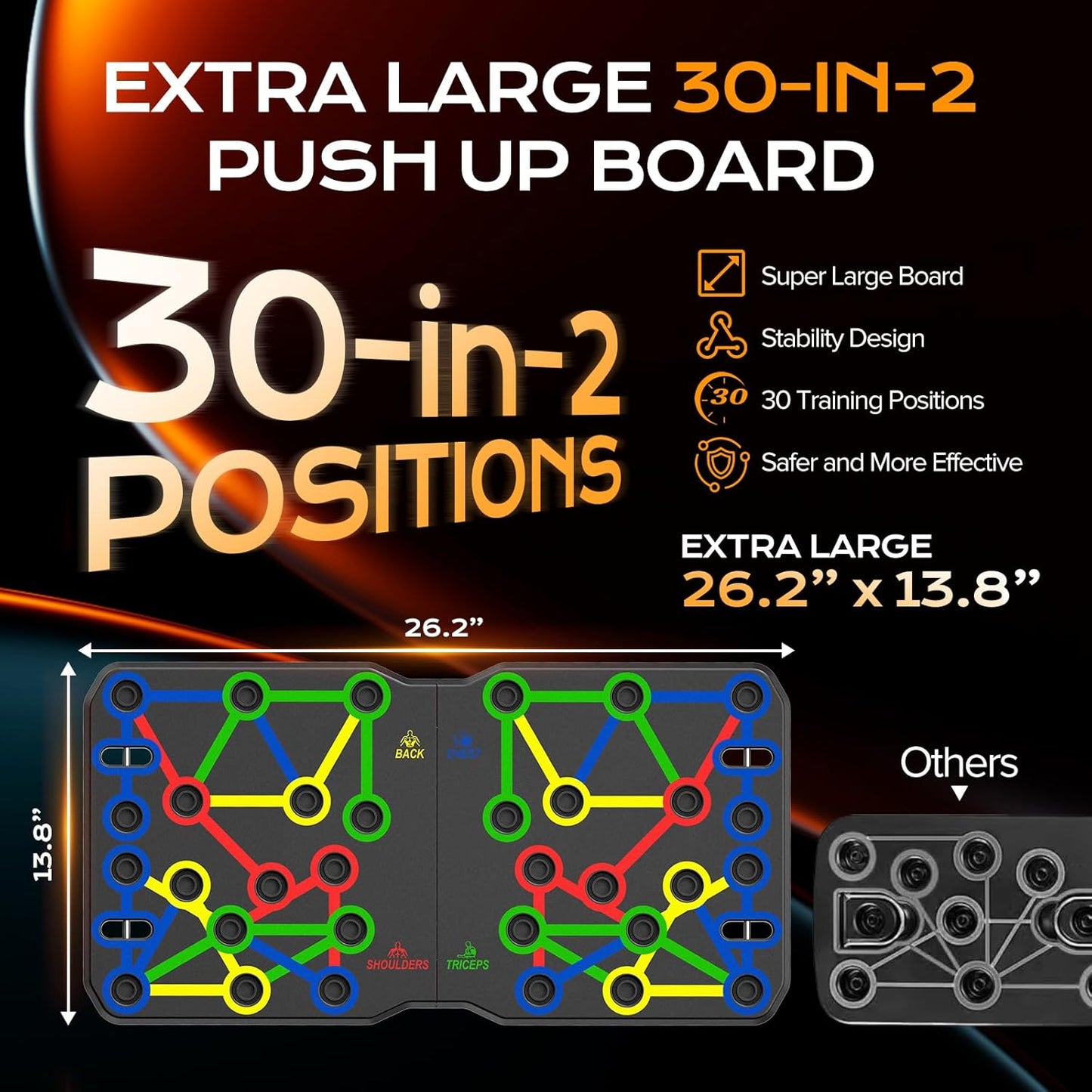 AERLANG Push Up Board-Large PushUps Portable Multi-Function Foldable Push Up Bar, Easy to Use Push up Handle Push Up Strength Training Push Up Stands Home Workout Equipment