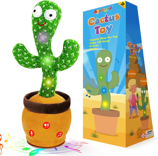 Ayeboovi Dancing Talking Cactus Toy for Kids – Mimicking Recording Cactus with 120 Songs, Glowing Dancing Plush, Educational & Fun Toddler Gift for Ages 3-6 - PuriLite
