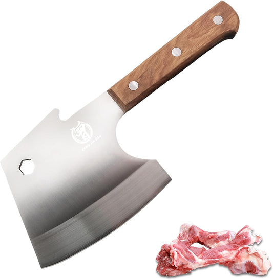 Meat Cleaver Heavy Duty Axes Shape Super Heavy and Thick Bone Breaker Professional Butcher’s Knife - Pearwood Handle for Kitchen Home K1Z - ZENG JIA DAO