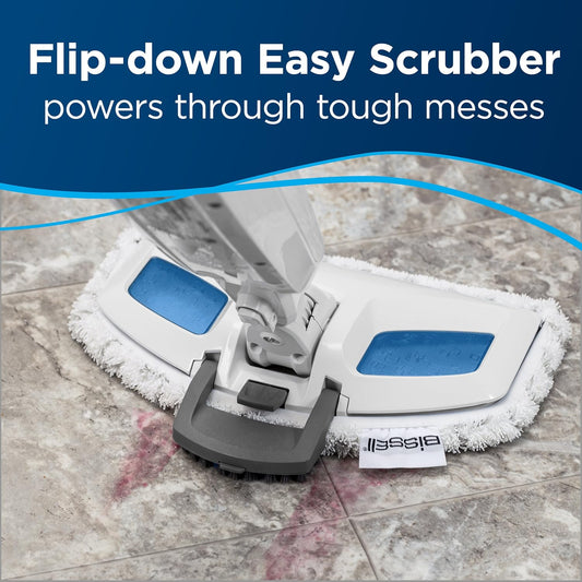 Bissell - Steam Mop and Cleaner - PowerFresh Original - Eliminates 99.9% Of germs & Neutralize odours with Flip-Down Scrubber - White - PuriLite