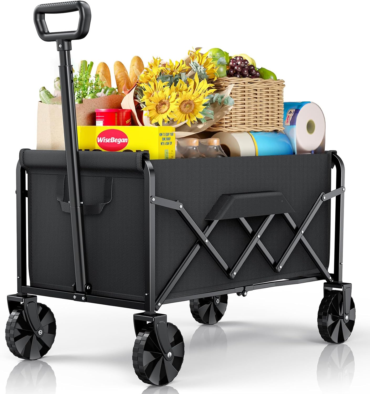 Collapsible Wagon with Wheels – Foldable Utility & Dog Wagon Cart – 200lb Heavy-Duty Capacity - PuriLite