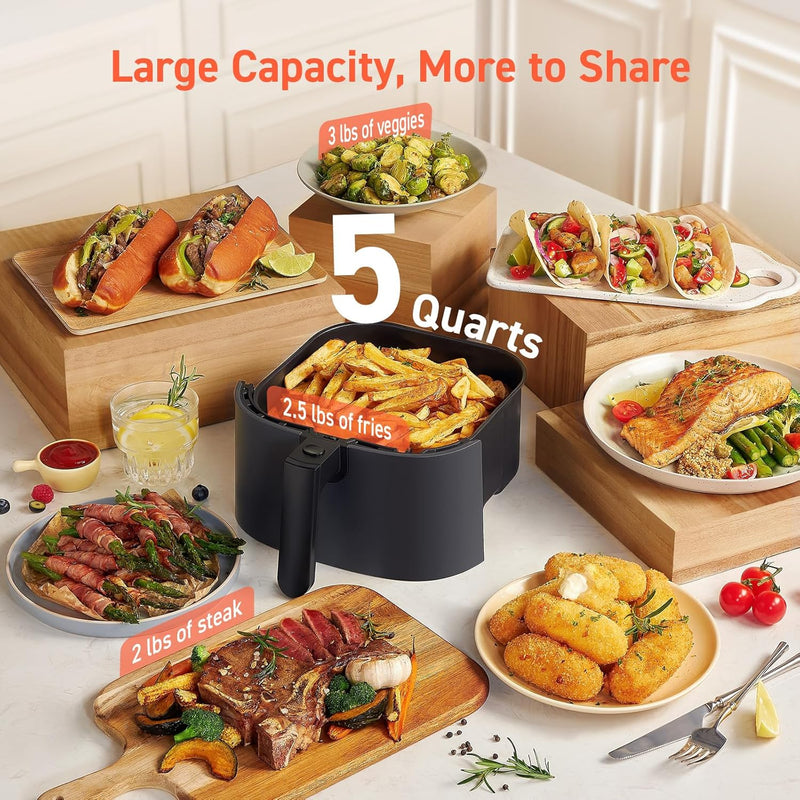 COSORI Air Fryer 5Qt(4.7L), 9-In-1 Less Oil Airfryer Oven, UP to 450℉, Quiet Operation, 30 Exclusive Recipes, Nonstick Basket, Compact, Dishwasher Safe