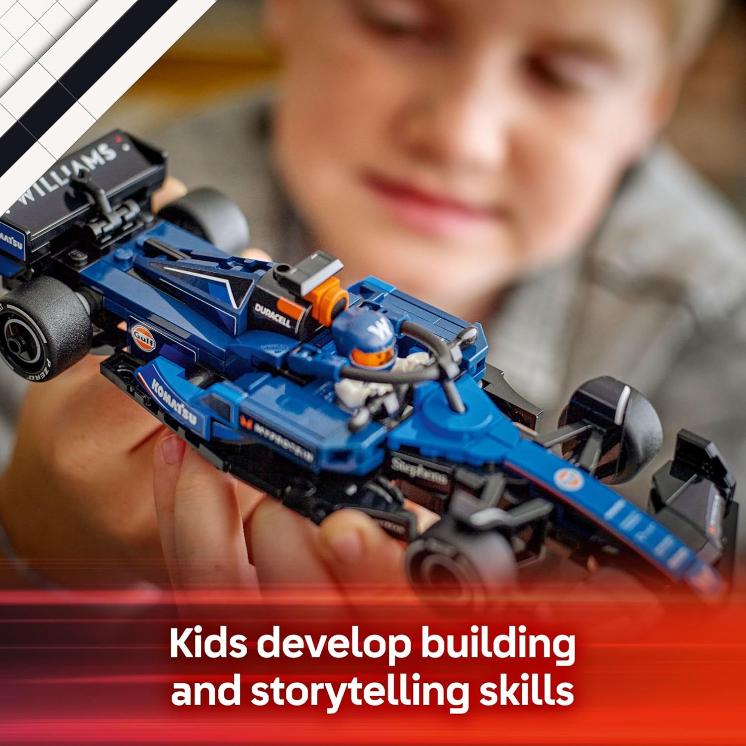 Open-Wheel Racing Car Building Set for Kids Ages 10+, 263-Piece Detailed Model with Driver Figure, Collectible Toy Car for Play and Display - PuriLite