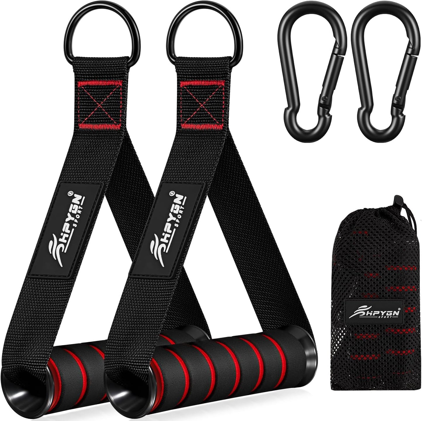 HPYGN Exercise Handles, Replacement Fitness Equipment for Pilates,Yoga,Strength Trainer, Heavy Duty Comfortable Cable Handle Compatible with High Bearing Capacity Pulley Handles, Pull Down Home Gym