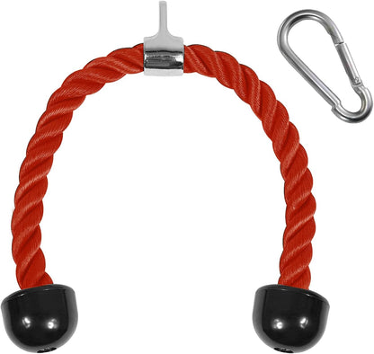Yes4All Deluxe Tricep Rope Cable Attachment, 27 & 36 inch with 4 Colors, Exercise Machine Attachments Pulley System Gym Pull Down Rope with Carabiner