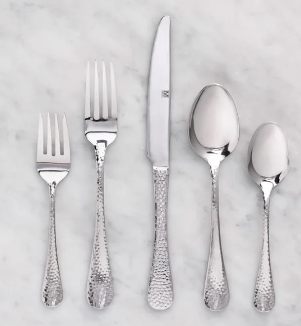Chicago Hammered Stainless-steel Cutlery, 60-piece