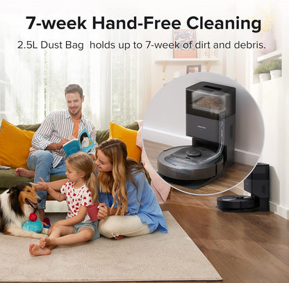 roborock Q5+ Robot Vacuum with Self-Empty Dock, Hands-Free Cleaning for up to 7 Weeks, 2700Pa Max Suction, 180mins Max Run-Time, Compatible with Alexa, Perfect for Hard Floors, Carpets, and Pet Hair - PuriLite