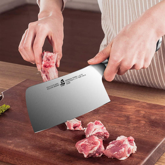 TUO Vegetable Meat Cleaver Knife - Cleaver Knife 6.5 inch Chopping Chopper Butcher Knife Chinese Cleaver - German HC Steel with Pakkawood Handle - Falcon Series with Gift Box